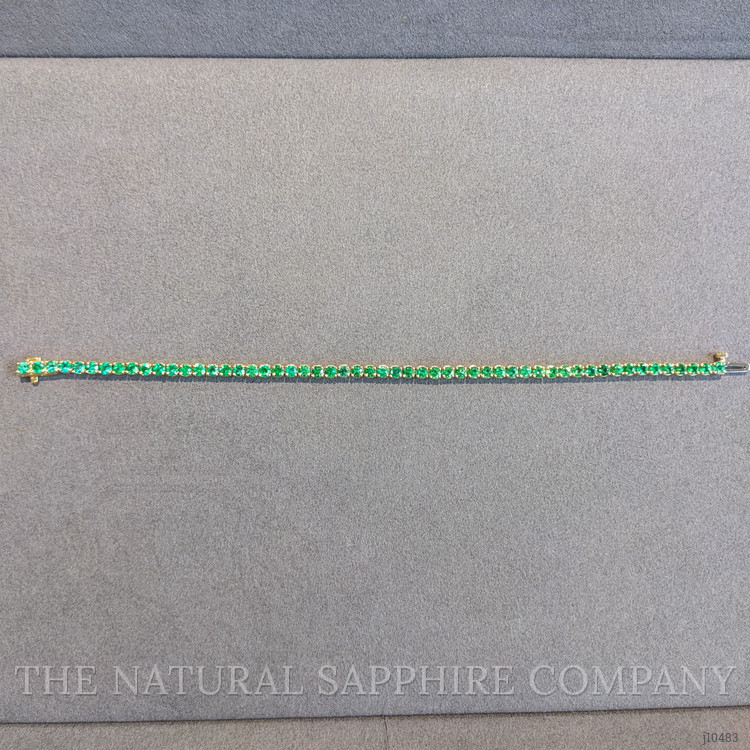 5.13 Ct.Tw. Emerald Tennis/Line Bracelet, 14K Yellow Gold