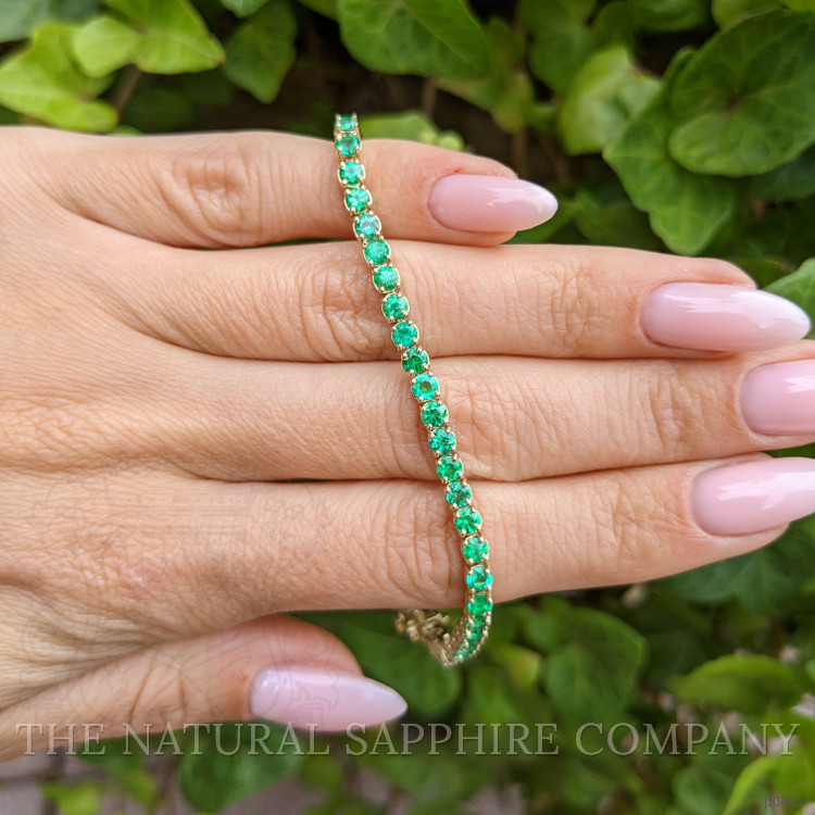 5.13 Ct.Tw. Emerald Tennis/Line Bracelet, 14K Yellow Gold