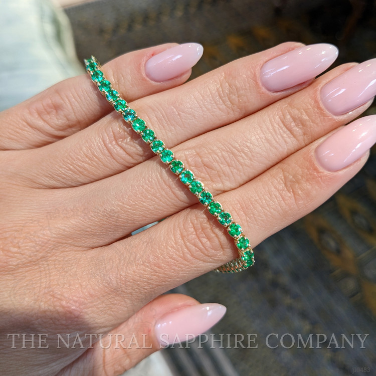 5.13 Ct.Tw. Emerald Tennis/Line Bracelet, 14K Yellow Gold