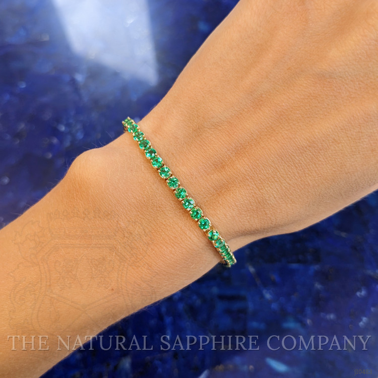 5.13 Ct.Tw. Emerald Tennis/Line Bracelet, 14K Yellow Gold