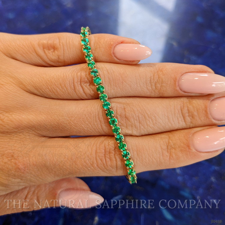 5.13 Ct.Tw. Emerald Tennis/Line Bracelet, 14K Yellow Gold