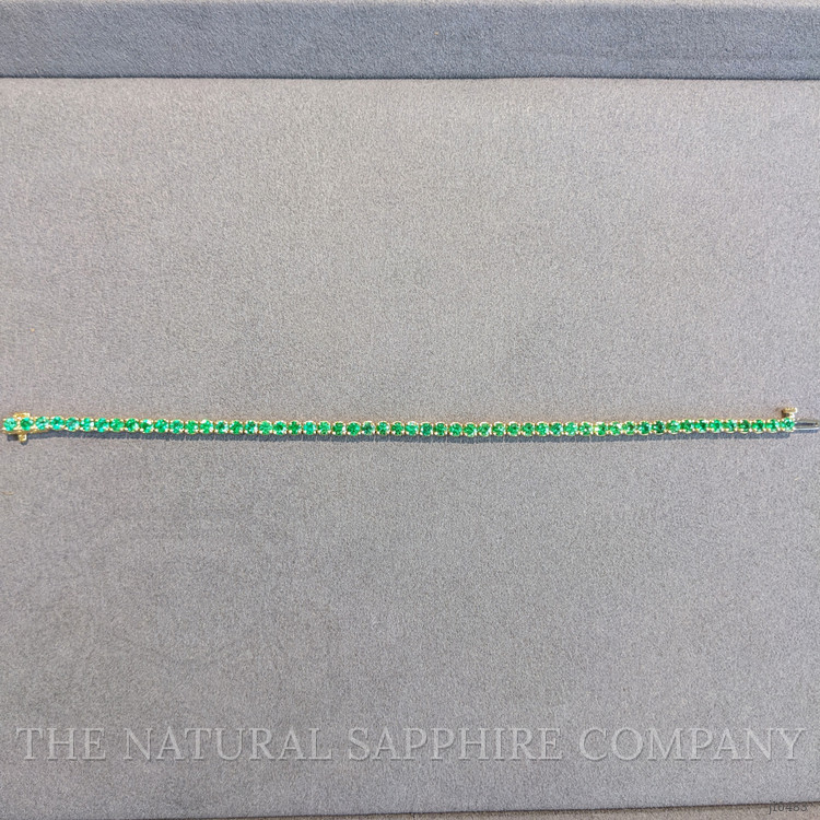 5.13 Ct.Tw. Emerald Tennis/Line Bracelet, 14K Yellow Gold