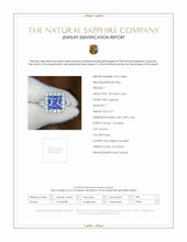2.17 Ct. Sapphire Natural Diamond Pave Ring, 18K White Gold Scan Report