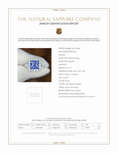 2.17 Ct. Purple Sapphire and Natural Diamond Pave Ring, 18K White Gold Scan Report