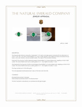 1.59 Ct. Emerald and Natural Diamond Three Stone Ring, 18K White Gold Appraisal