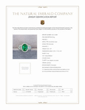 1.59 Ct. Emerald Natural Diamond Three Stone Ring, 18K White Gold Scan Report