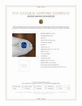 1.18 Ct. Blue Sapphire and Natural Diamond Pave Ring, 18K White Gold Scan Report