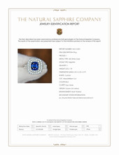 1.18 Ct. Blue Sapphire and Natural Diamond Pave Ring, 18K White Gold Scan Report