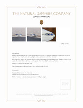 0.55 Ct. Blue Sapphire and Natural Diamond Pave Ring, 18K White Gold Appraisal