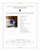 4.17 Ct. Blue Sapphire and Natural Diamond Pave Ring, 18K White Gold Scan Report