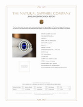 0.80 Ct. Blue Sapphire and Natural Diamond Pave Ring, 18K White Gold Scan Report