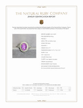 4.19 Ct. Pinkish Red Ruby and Natural Diamond Pave Ring, 14K White Gold Scan Report