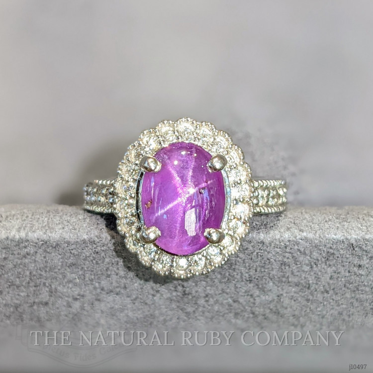 4.19 Ct. Ruby Natural Diamond Pave Ring, 14K White Gold