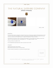 3.04 Ct. Blue Sapphire and Natural Diamond Three Stone Ring, Platinum 950 Appraisal