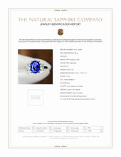 3.04 Ct. Blue Sapphire and Natural Diamond Three Stone Ring, Platinum 950 Scan Report