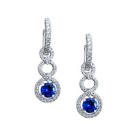 1.35 Ct.Tw. Sapphire 18K White Gold earring