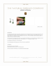 0.76 Ct.Tw.Total Carat Weight Emerald and Natural Diamond Pave Earrings, 18K White Gold Appraisal