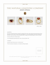 8.03 Ct. Hessonite Garnet Men's Ring, 18K Yellow Gold Appraisal