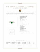 0.68 Ct. Emerald Natural Diamond Pave Ring, 18K White Gold Scan Report