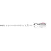 0.66 Ct. Pink Sapphire and Natural Diamond Pave Pendant, 14K White Gold Image