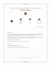 2.95 Ct. Pinkish Red Ruby and Natural Diamond Pave Ring, 14K White Gold Appraisal