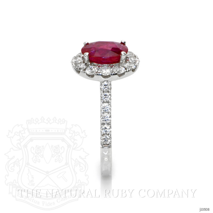 2.95 Ct. Ruby Natural Diamond Pave Ring, 14K White Gold