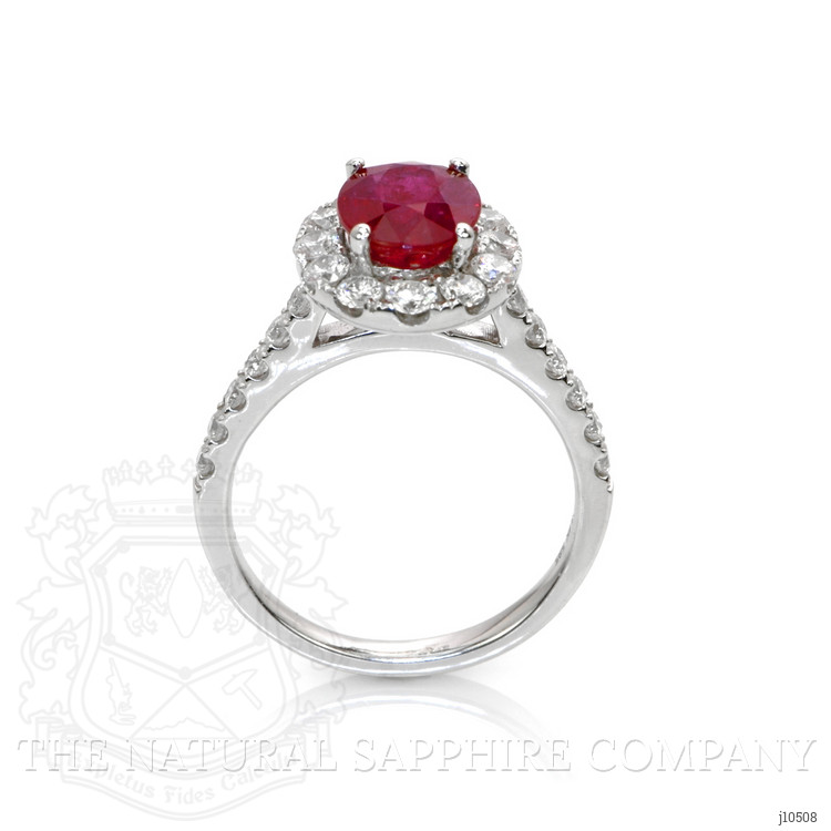2.95 Ct. Ruby Natural Diamond Pave Ring, 14K White Gold