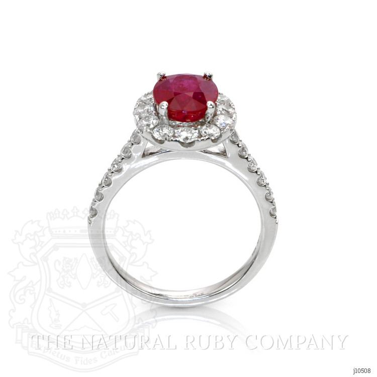 2.95 Ct. Ruby Natural Diamond Pave Ring, 14K White Gold