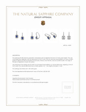 0.72 Ct.Tw. Blue Sapphire and Natural Diamond Pave Earrings, 18K White Gold Appraisal