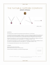1.52 Ct. Pink Sapphire and Natural Diamond Halo Pendant, 14K White Gold Appraisal