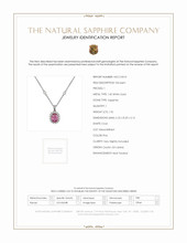 1.52 Ct. Sapphire Natural Diamond Halo Pendant, 14K White Gold Scan Report