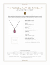 1.52 Ct. Pink Sapphire and Natural Diamond Halo Pendant, 14K White Gold Scan Report