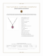1.52 Ct. Pink Sapphire and Natural Diamond Halo Pendant, 14K White Gold Scan Report