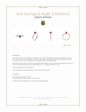 0.54 Ct. Ruby and Natural Diamond Pave Ring, 18K White Gold Appraisal