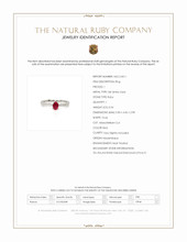 0.54 Ct. Ruby and Natural Diamond Pave Ring, 18K White Gold Scan Report