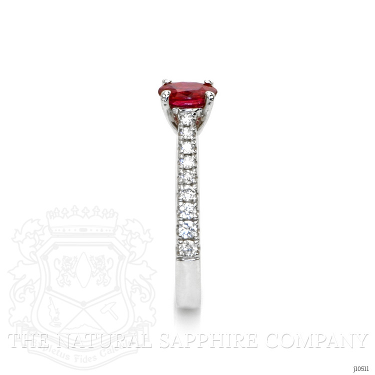 0.54 Ct. Ruby Natural Diamond Pave Ring, 18K White Gold