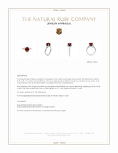 3.52 Ct. Ruby and Natural Diamond Pave Ring, 14K White Gold Appraisal