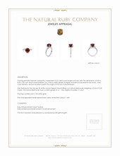3.52 Ct. Ruby Natural Diamond Pave Ring, 14K White Gold Appraisal