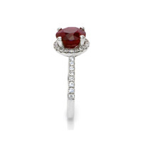 3.52 Ct. Ruby Natural Diamond Pave Ring, 14K White Gold Image