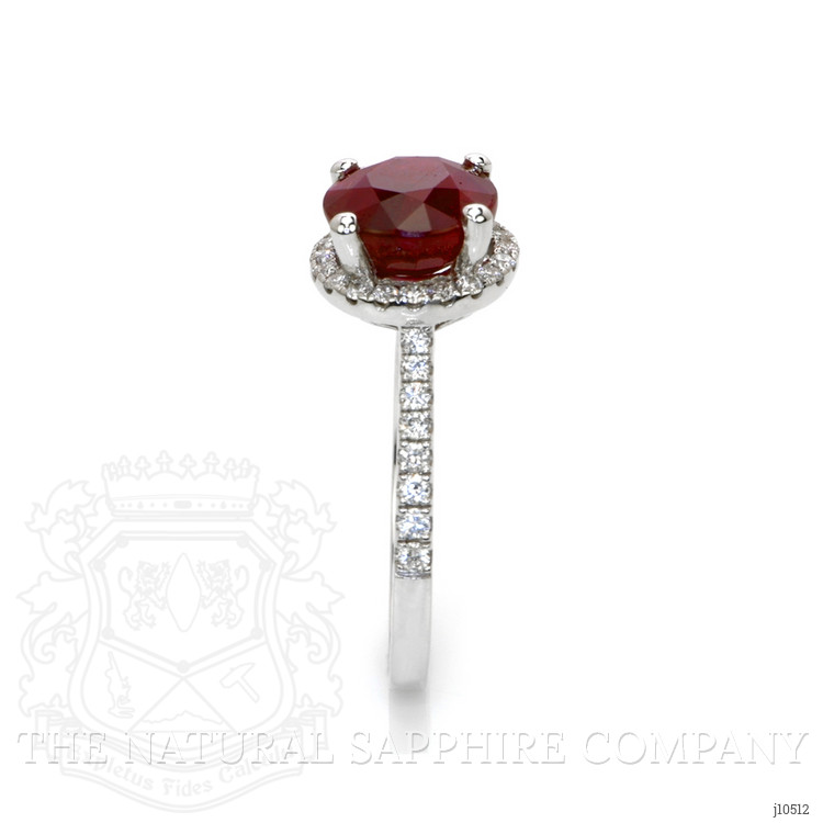 3.52 Ct. Ruby Natural Diamond Pave Ring, 14K White Gold