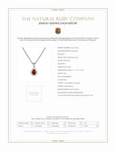 0.68 Ct. Ruby Natural Diamond Halo Pendant, 18K White Gold Scan Report