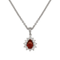 0.68 Ct. Ruby Natural Diamond Halo Pendant, 18K White Gold Video