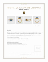 2.06 Ct. Bi Color Sapphire and Natural Diamond Antique Style Ring, 14K Yellow Gold Appraisal