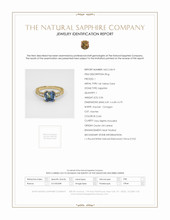 2.06 Ct. Bi Color Sapphire and Natural Diamond Antique Style Ring, 14K Yellow Gold Scan Report
