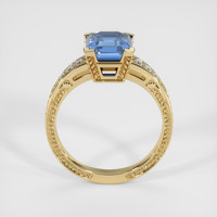2.06 Ct. Bi Color Sapphire and Natural Diamond Antique Style Ring, 14K Yellow Gold Image