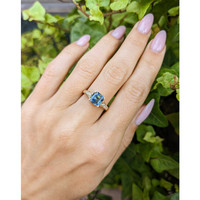 2.06 Ct. Bi Color Sapphire and Natural Diamond Antique Style Ring, 14K Yellow Gold Life Style