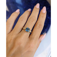 2.06 Ct. Bi Color Sapphire and Natural Diamond Antique Style Ring, 14K Yellow Gold Life Style