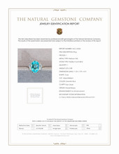 2.88 Ct. Greenish Blue Paraiba Tourmaline and Natural Diamond Three Stone Ring, Platinum 950 Scan Report