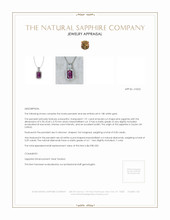 1.91 Ct. Pink Sapphire and Natural Diamond Pave Pendant, 18K White Gold Appraisal