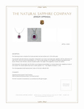 2.22 Ct. Pink Sapphire and Natural Diamond Pave Pendant, 18K White Gold Appraisal